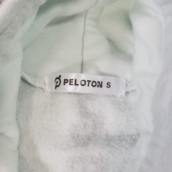 Peloton Cowl Neck Pullover Sweatshirt Womens Small Legacy Mint Green Side Slits - Picture 8 of 13
